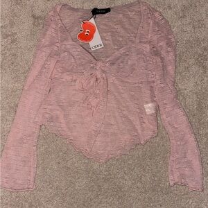 Cider Light Pink Textured Blouse